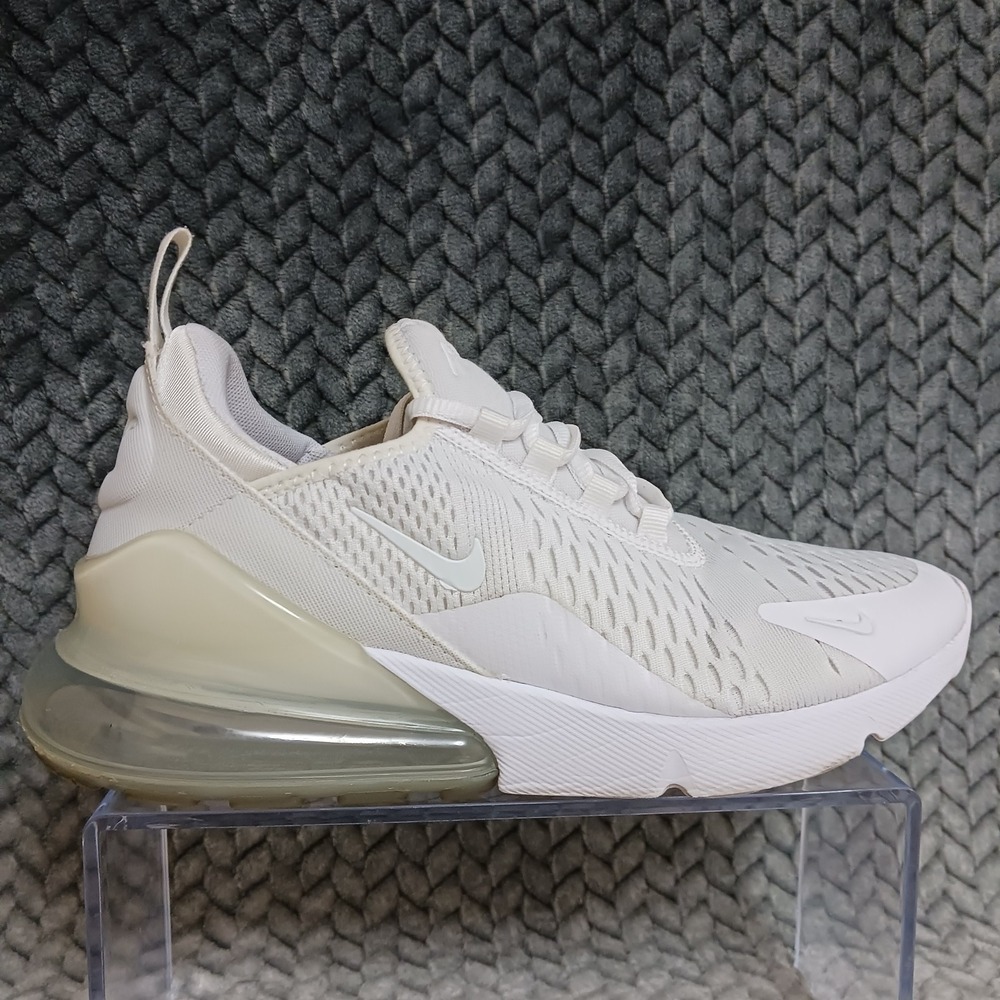 Nike Air Max 270 White Metallic Silver GS Walking Running Shoes Sz 6.5Y Womens 8 - Picture 8 of 14